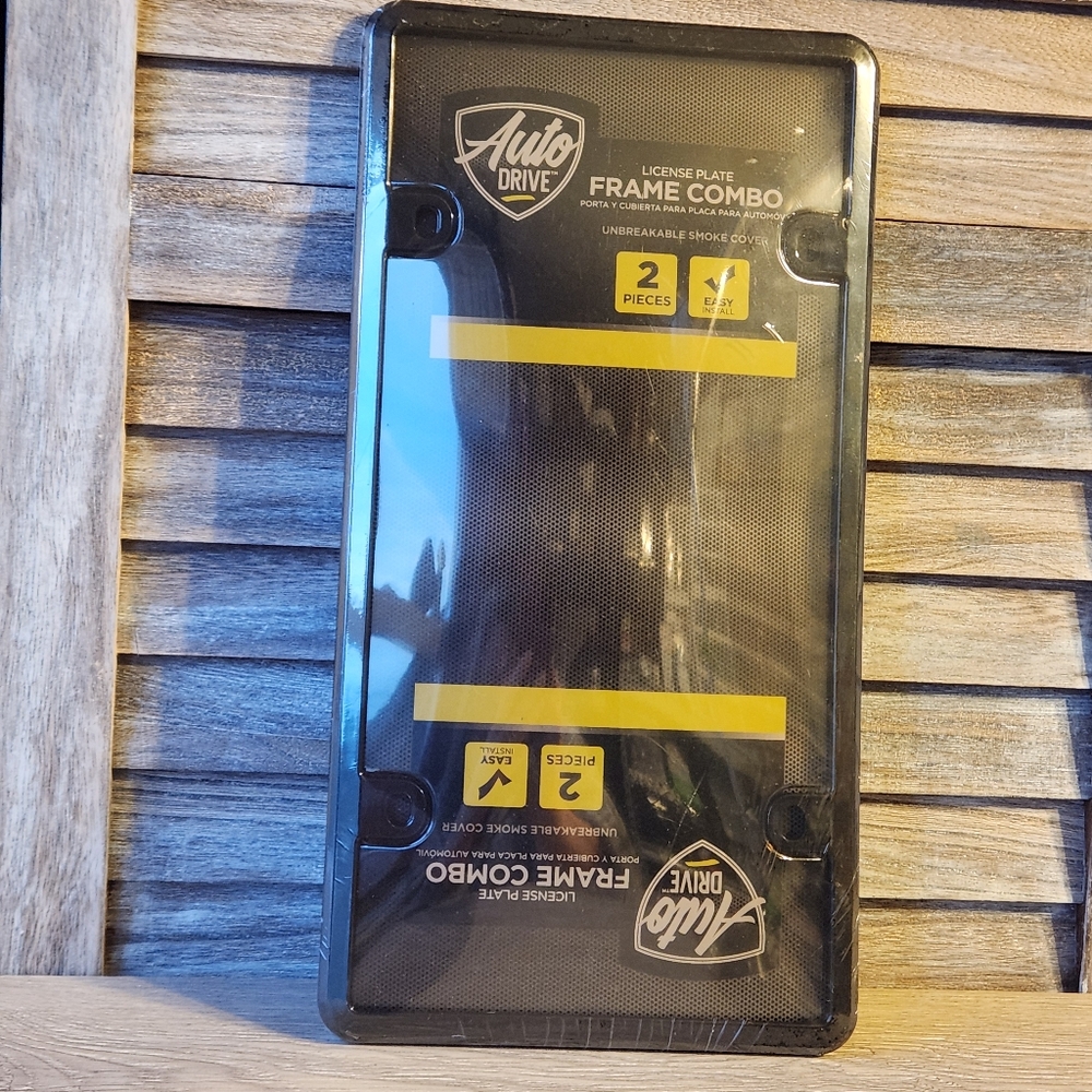 🔥 Auto Drive License Plate Frame Black NEW Sealed